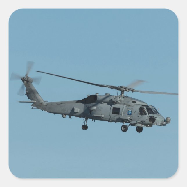 MH-60R Seahawk Quadratischer Aufkleber (Vorderseite)
