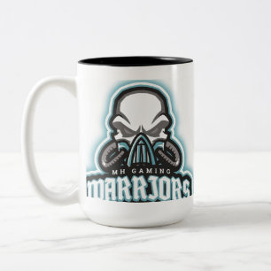 MH Gaming Warriors Maskottchen-Logo Zweifarbiges T Zweifarbige Tasse