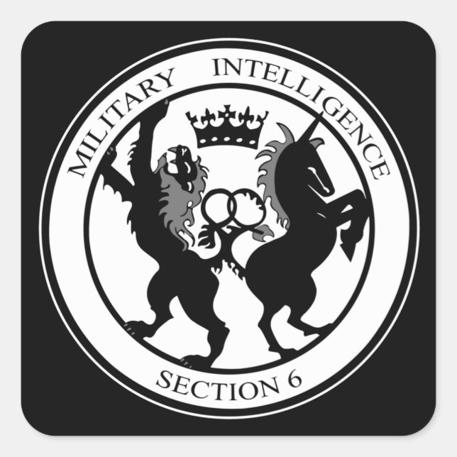 MI6-Logo Quadratischer Aufkleber (Vorderseite)