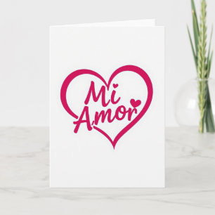 Mi Amor rosa Herz Liebeskarte Karte