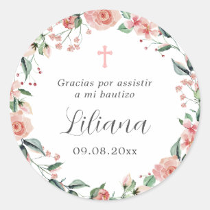 Mi Bautizo Recuerdos Para Bautizo Spanische Taufe Runder Aufkleber
