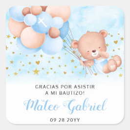 Mi Bautizo Spanische Taufe Recuerdos Para Bautizo Quadratischer Aufkleber