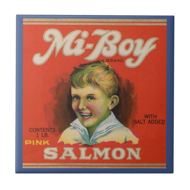 Mi-Boy Pink Lachs der 30er Jahre kann etikettieren Fliese (Vorderseite)
