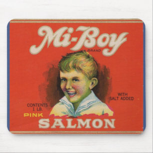 Mi-Boy Pink Lachs der 30er Jahre kann etikettieren Mousepad
