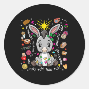 Mi Burrito Sabanero mexikanischer WeihnachtsDonkey Runder Aufkleber