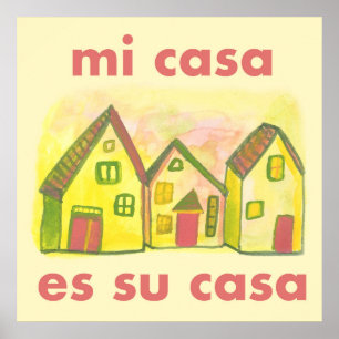Mi Casa Es Su Casa Niedliche farbige Häuser Drucke