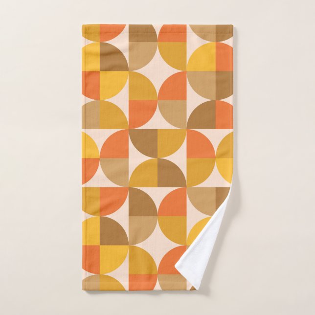 Mi-cercles orange et Brown du milieu du siècle (Serviette à main)