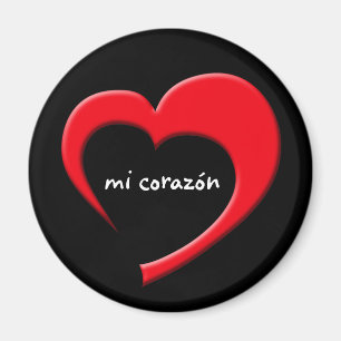 Mi Corazón II Magnet (rot auf schwarz)