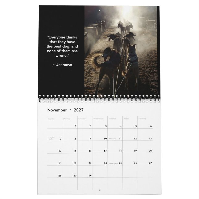 MI DOG Summer Sled Dog Center Kalender (Nov 2027)