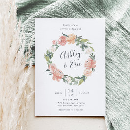 Mi-été | Floral Wreath Faire-part de mariage
