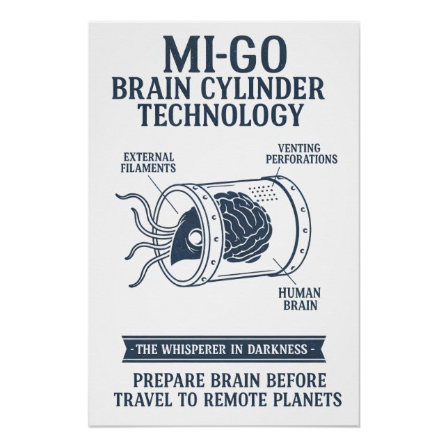 Mi-Go-Tarnvorrichtung - Technischer Blueprint Poster (Vorderseite)