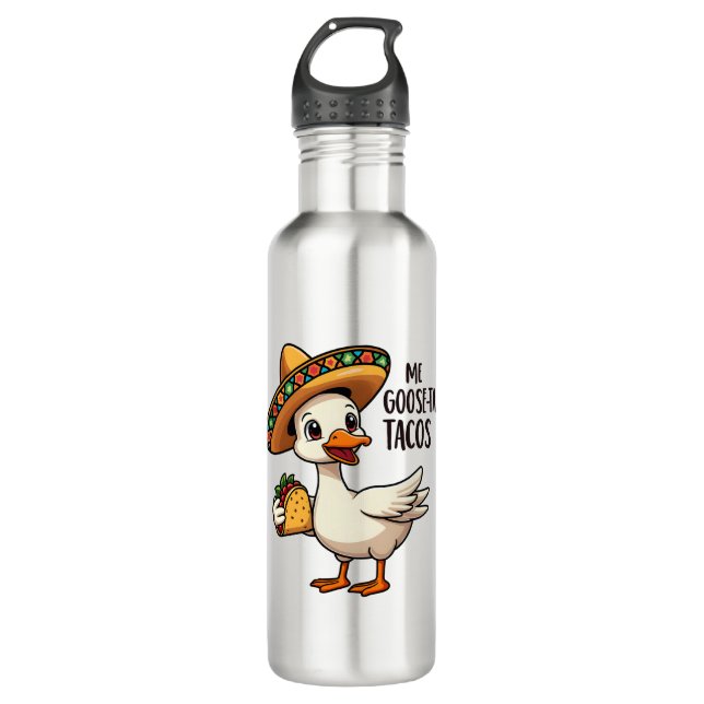 Mi Goose ta tacos Funny mexikanische Taco Liebhabe Edelstahlflasche (Vorderseite)