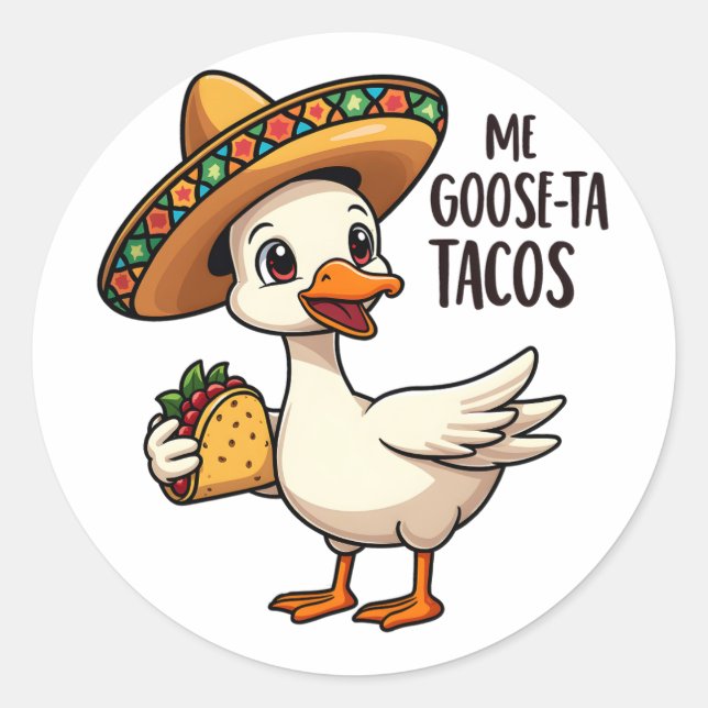 Mi Goose ta tacos Funny mexikanische Taco Liebhabe Runder Aufkleber (Vorderseite)