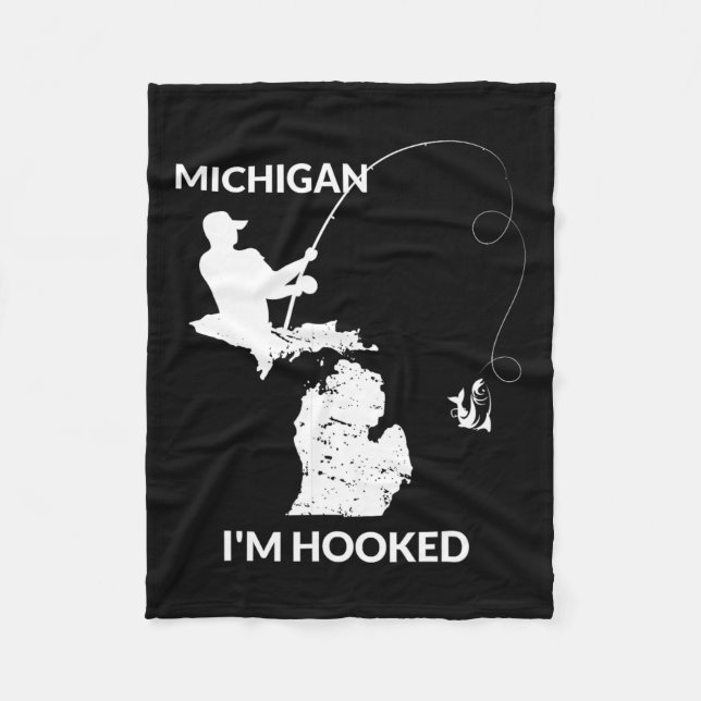 Mi Michigan Fishing Jersey Geschenk für Fischer un Fleecedecke (Vorderseite)