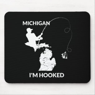 Mi Michigan Fishing Jersey Geschenk für Fischer un Mousepad