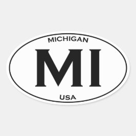 MI - Michigan USA Ovaler Aufkleber