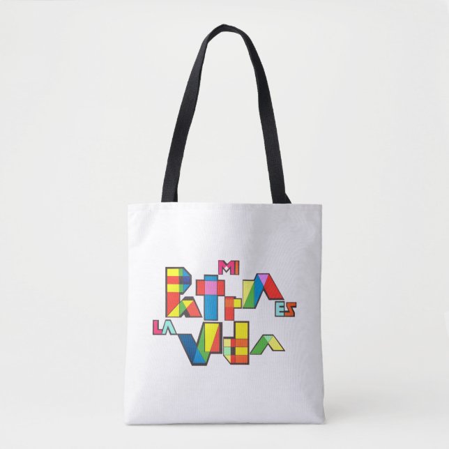 MI PATRIA ES LA VIDA farbenfrohe Mosaike Tasche (Vorderseite)
