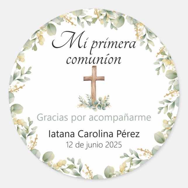Mi Primera Comunion Stickers - Erste Kommune (Vorderseite)