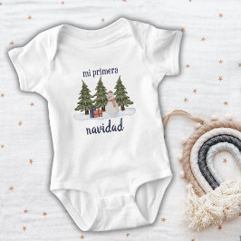Mi Primera Navidad Árboles Muñeco Nieve y Regalos Baby Strampler