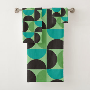 Mi-siècle Moderne Brown vert et turquoise