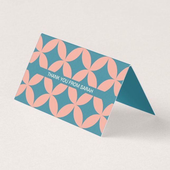Mi-Siècle Moderne Rétro Minuscule Merci Cartes de  (Front)