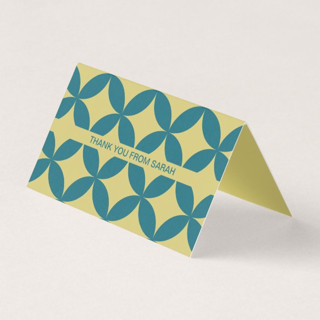 Mi-Siècle Moderne Rétro Minuscule Merci Cartes de  (Front)