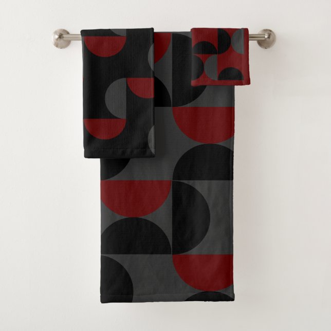 Mi-siècle moderne rouge noir et gris (En situation)