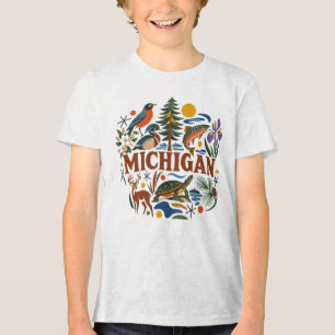 MI-Wildlife-Symbole Tri-Blend Shirt