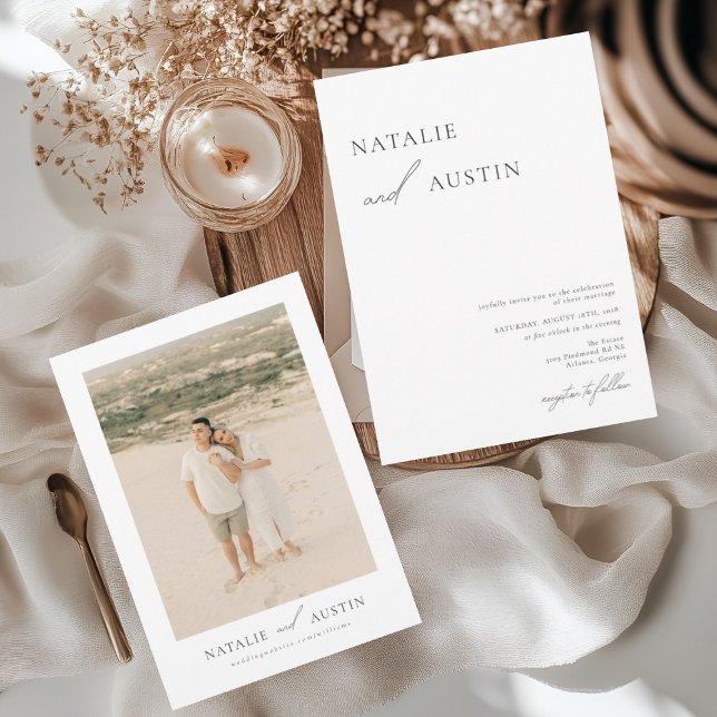 MIA Boho Minimalistisch Hochzeitseinladung Einladung (Von Creator hochgeladen)