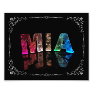 Mia - der NamensMia in 3D beleuchtet (Fotografie) Fotodruck