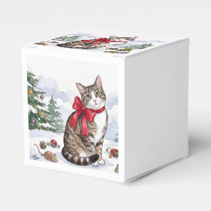 Mia die festliche Katze mit festlicher Dekoration Geschenkschachtel