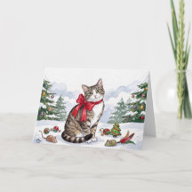 Mia die festliche Katze mit festlicher Dekoration