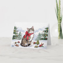 Mia die festliche Katze mit festlicher Dekoration