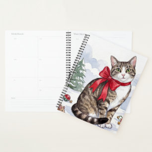 Mia die festliche Katze mit festlicher Dekoration Planer