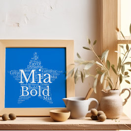 Mia Name Cloud Customizable Poster