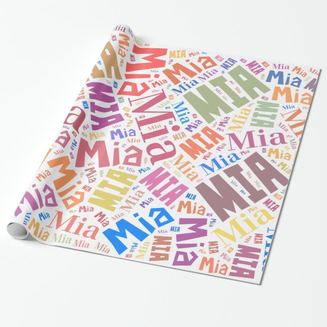 MIA Name-Textentwurf Geschenkpapier (Ungerollt)