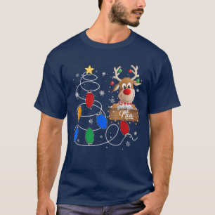 Mia Reindeer Lights Weihnachtsbaum Niedliche Weihn T-Shirt