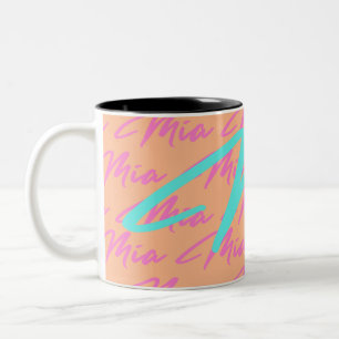 Mia Wiederholungsnamensmuster Zweifarbige Tasse