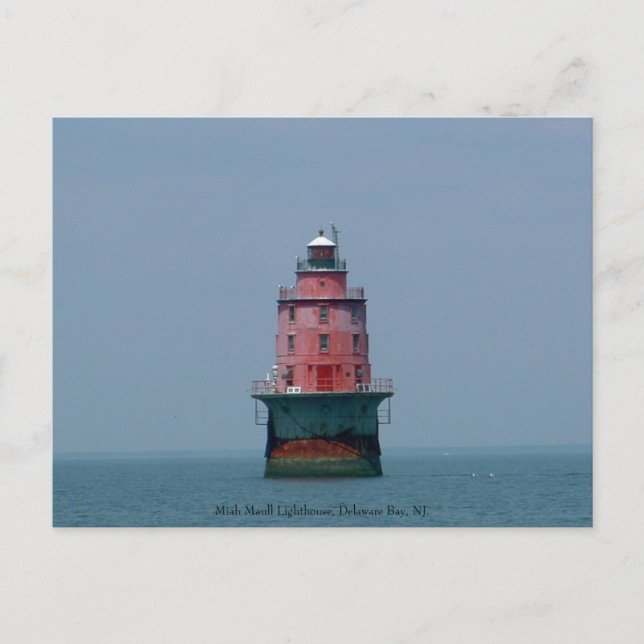 Miah Maull Lighthouse, Delaware Bay, NJ. Postkarte (Vorderseite)
