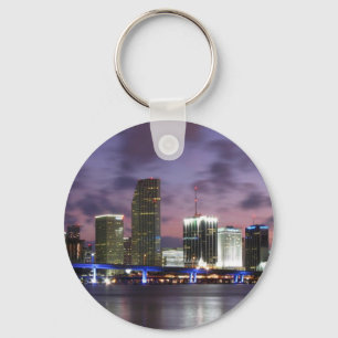 Miami-Abendskyline-Schlüsselanhänger Schlüsselanhänger