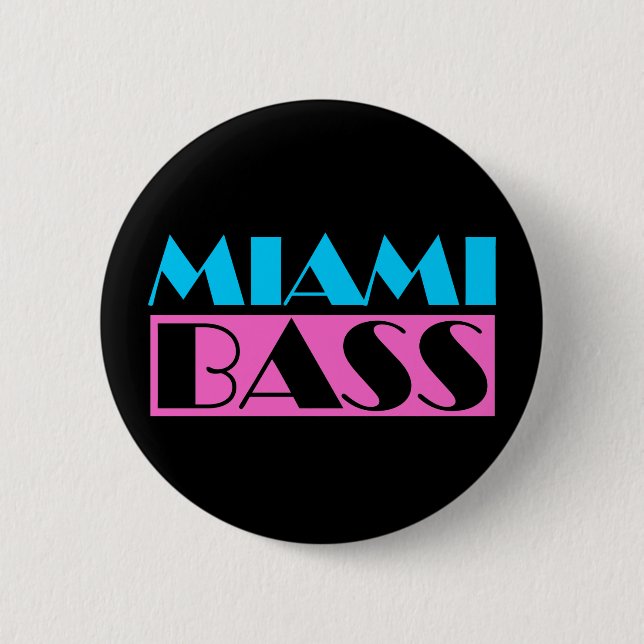 Miami Bass 80er Retro Button (Vorderseite)