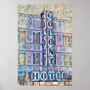 Miami Beach Art Deco Hotel Malerei 3 Poster