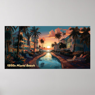 Miami Beach Art Deko Hotel in den 50er Jahren bei