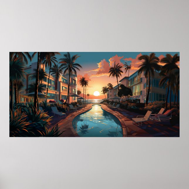 Miami Beach Art Deko Hotel in den 50er Jahren bei  (Vorne)
