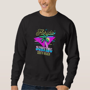 Miami Beach Bum Souvenir South Beach Florida 80er Sweatshirt