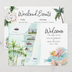 Miami Beach FL Karte für Hochzeitswochenende