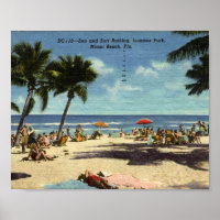 Miami Beach FL, Lummus Park, Sea and Surf, Vintag