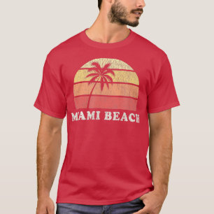 Miami Beach FL Vintager 70er Retrowback Design T-Shirt