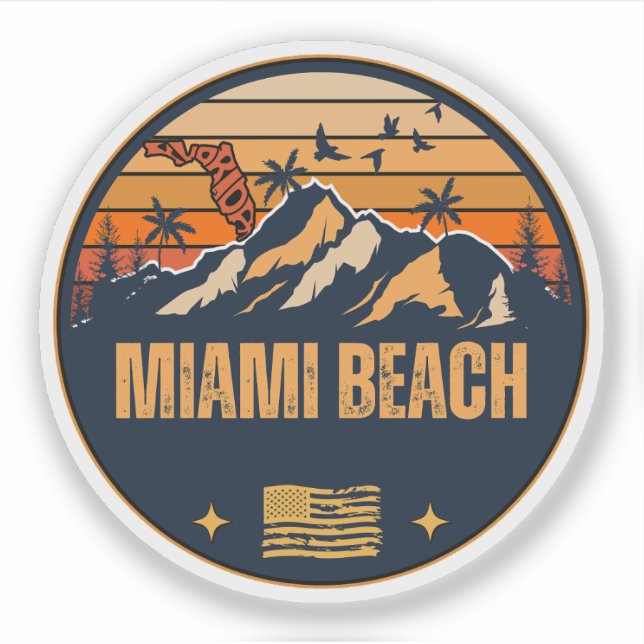 Miami Beach, Florida Aufkleber (Vorderseite)