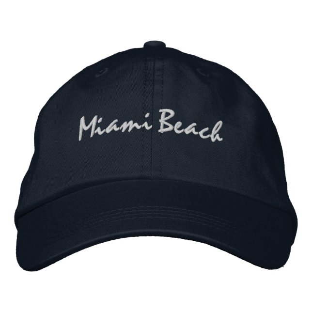 Miami Beach Florida Baseball Hat Bestickte Baseballkappe (Vorderseite)